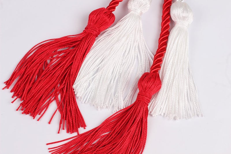 UIALECG Double Graduation Honor Cords - Red and White,68" Long - Image 2